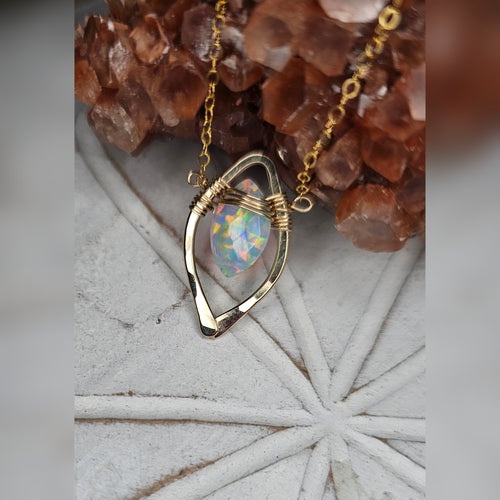 Hydro opal Marquise Necklace