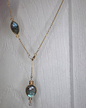 Labradorite threader Earrings and necklace set