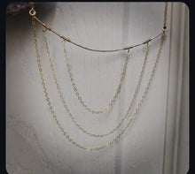 Three chain bar Necklace