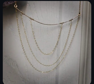 Three chain bar Necklace