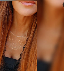 Three chain bar Necklace