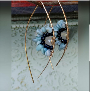 Larimar And Spinel Threader Earrings