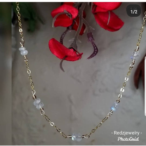 Moonstone chain necklace