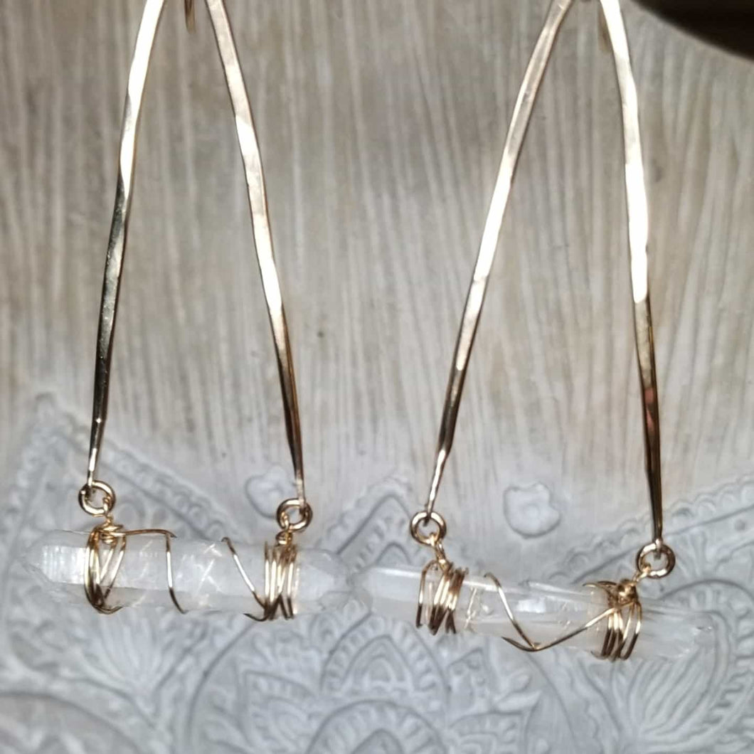 Crystal bar earrings