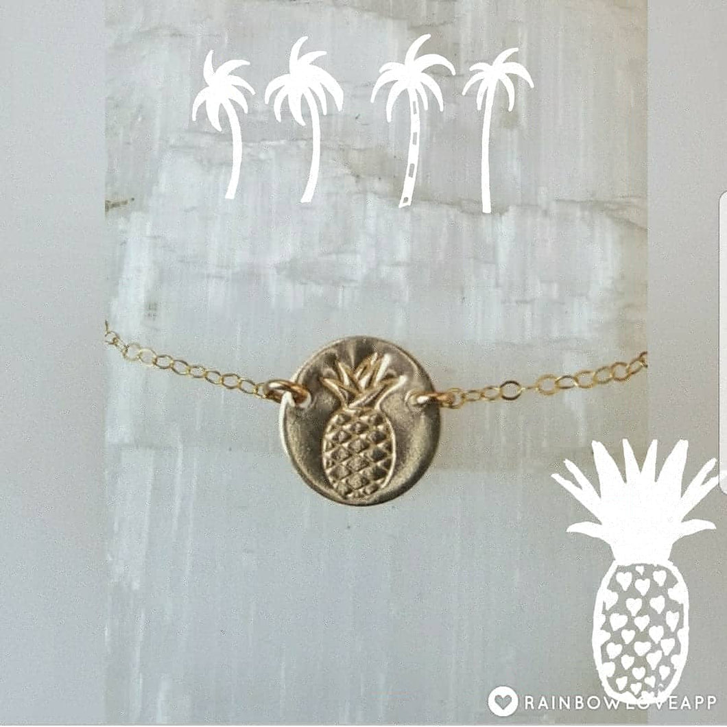 Pineapple Coin Choker Necklace
