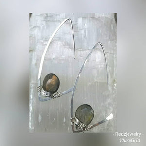 Labradorite Threader Style Earrings