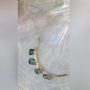 Turquoise  Moon Necklace