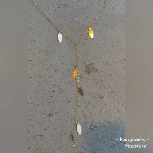 Y-Style Marquise Coin Necklace