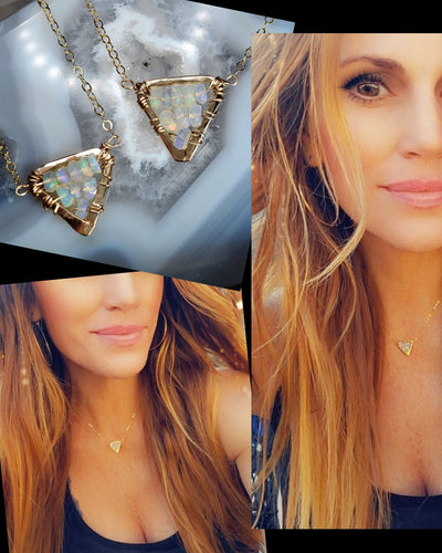 Opal Triangle Necklace