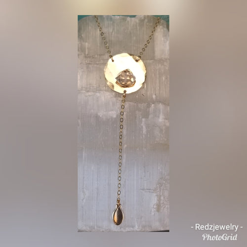 Herkimer Coin Disc necklace