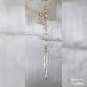 Lariat Pearl necklace