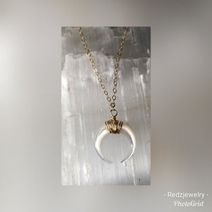 Mother Of Pearl Crescent Necklace