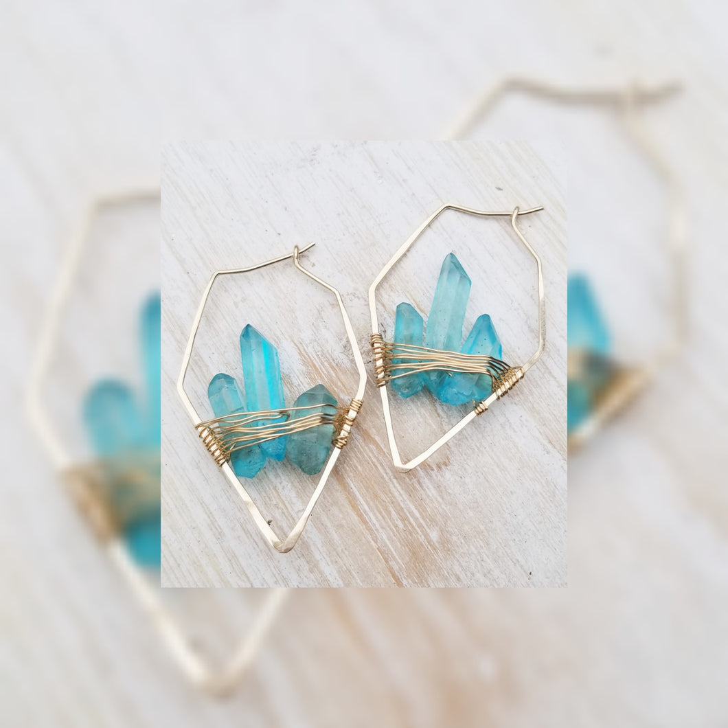 Crystal Geometric earrings