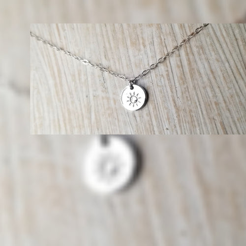 Dainty sunshine coin necklace