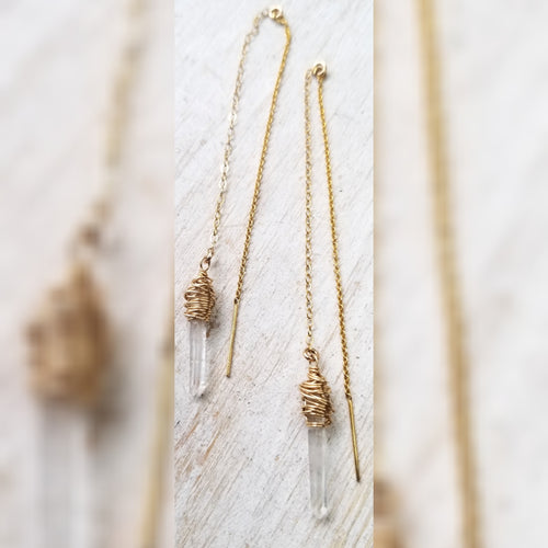 Crystal threader earrings