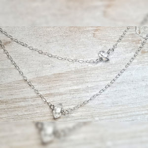 Double Strand Herkimer Diamond Choker Necklace