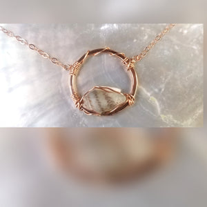 Shell wrapped circle necklace