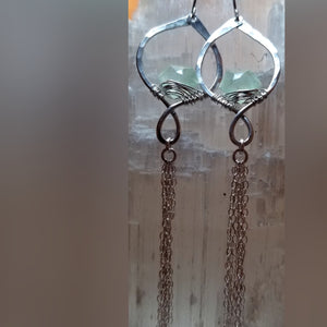 Prehnite Chain Earrings