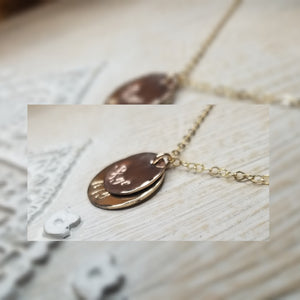 Personalised double coin necklace