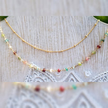 Layered rainbow tourmaline necklace