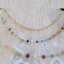 Layered rainbow tourmaline necklace