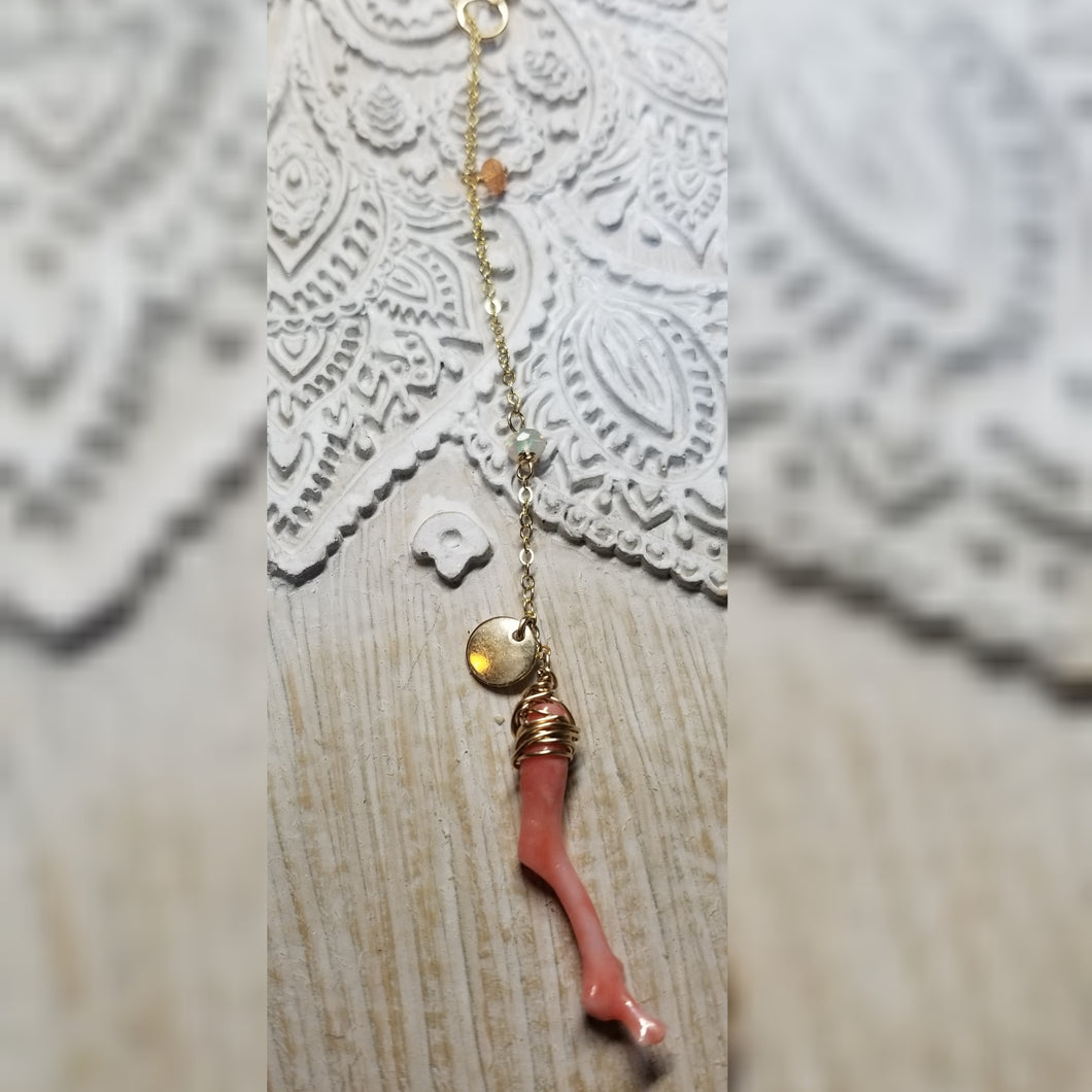 Coral Opal lariat