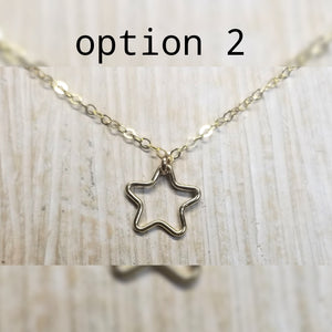 Open star necklace
