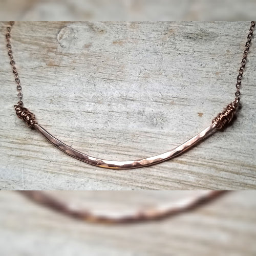 Wire wrapped arch bar necklace