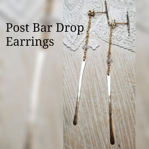 Post Bar drop earrings