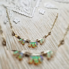 Opal bar necklace