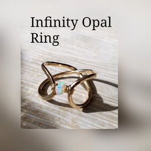 Infinity opal ring