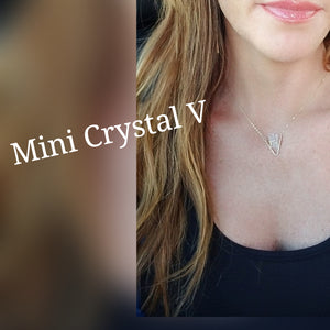 Mini Crystal V necklace