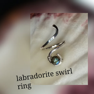 Labradorite swirl ring