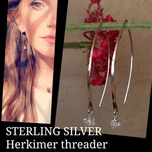 Herkimer Diamond Threader earrings