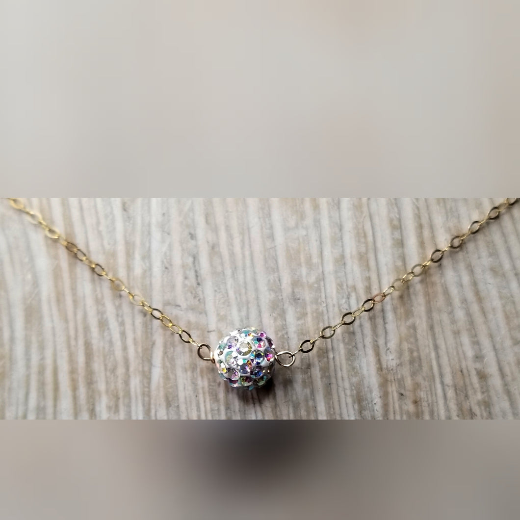 Disco ball necklace