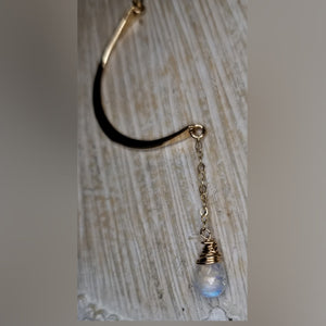 Moonstone Drop Crescent necklace