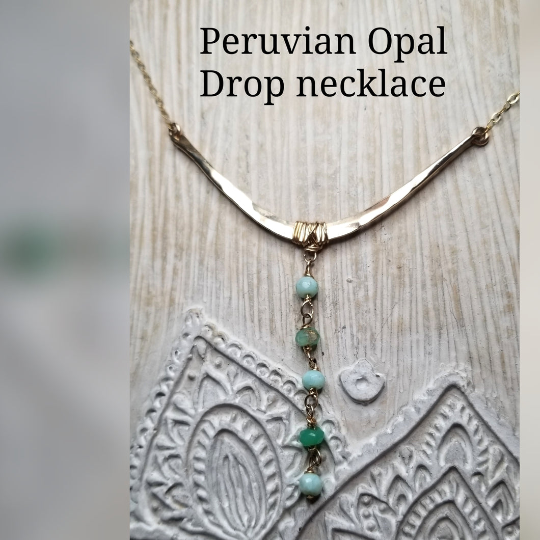Peruvian opal drop necklace