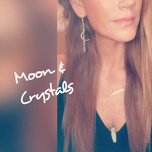 Crystal Moon drop earrings