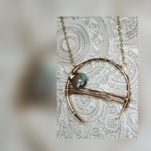 Wrapped Arch Labradorite necklace