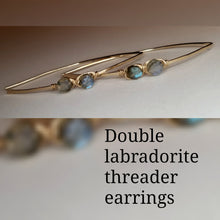 Double Labradorite Threader Earrings