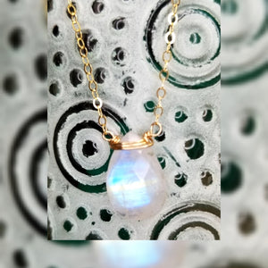 Moonstone briolette necklace