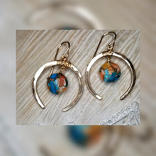 Oyster Turquoise Crescent earrings
