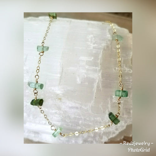 Tourmaline spike necklace