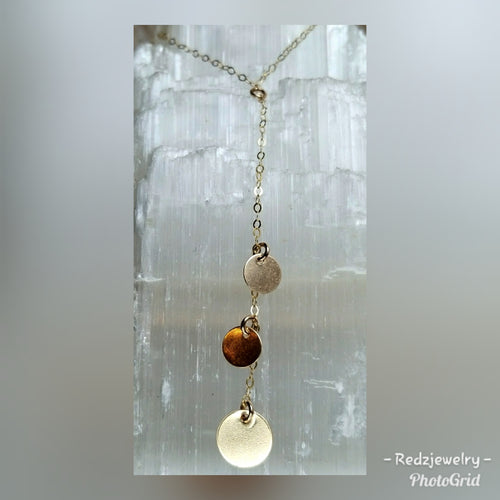 Dangling coins Y style necklace