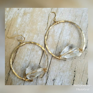 Open ended chunky Crystal Hoops