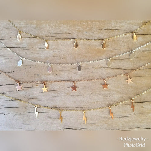 Lightening bolt  coin necklace