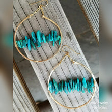 Turquoise statement hoops