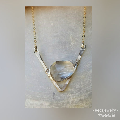 Rock Crystal V necklace
