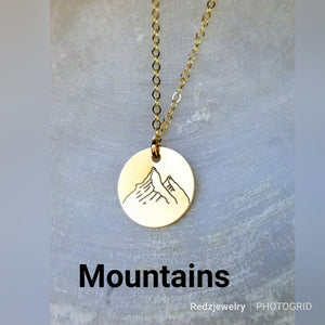 Mountain coin necklace