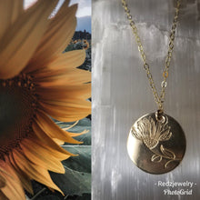 16mm sunflower coin necklace